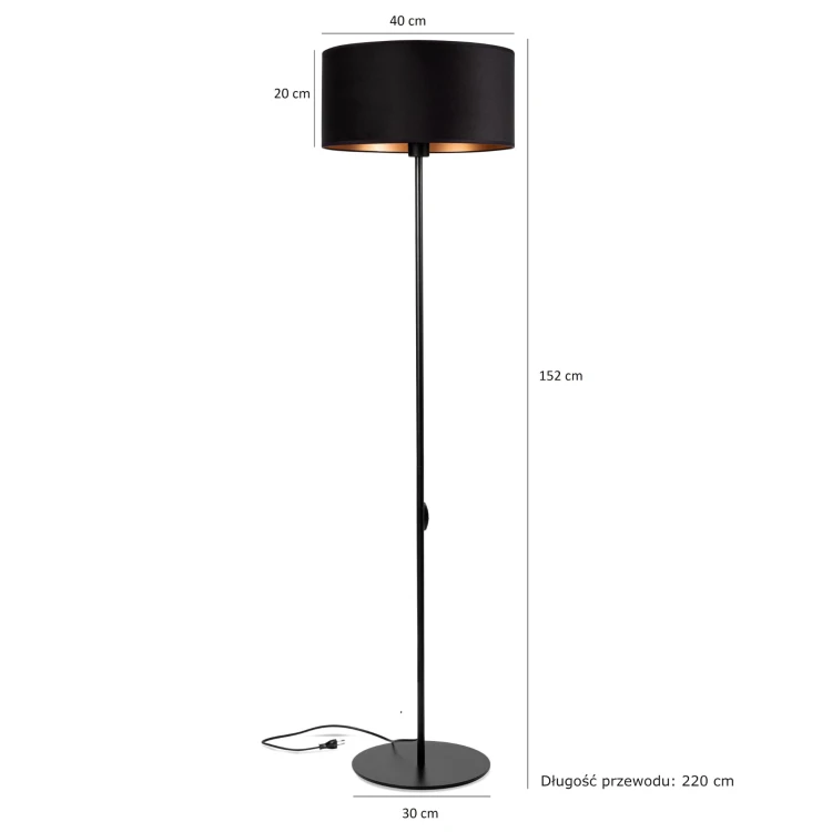 Lampa Tornado SPAD welur czarny-złoty f3.jpg